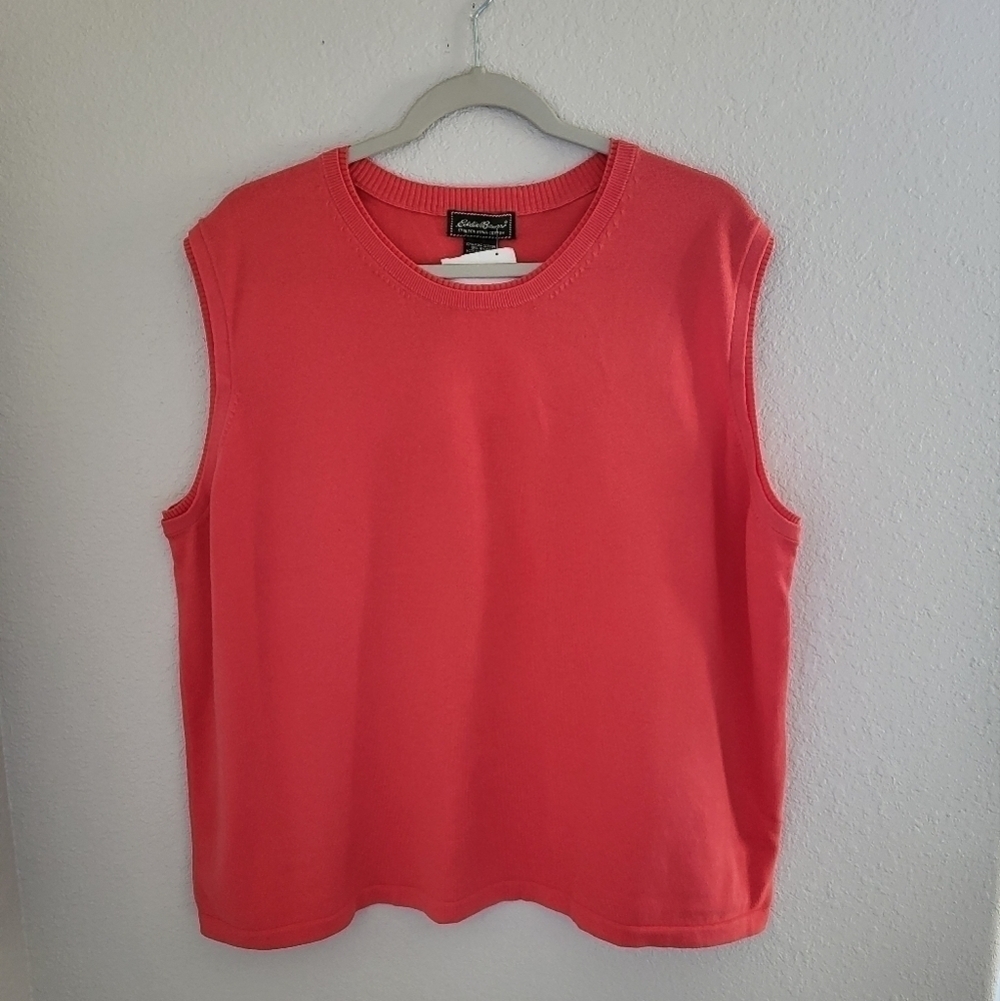 Eddie Bauer Stretch Pima Cotton Orangish  Women's 3X Vest NWT